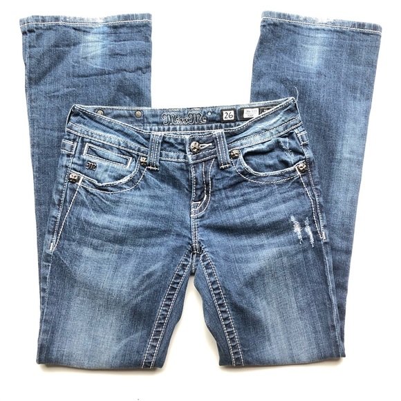 Miss Me Distressed Boot Cut Jeans Size 26 - Picture 4 of 7